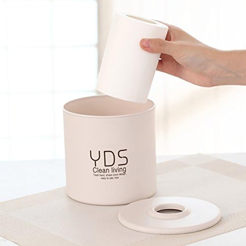 Brussels08 Cylindrical Round Plastic Tissue Box Toilet Paper Holder Case Tissue Roll Dispenser Storage Case for Home Car Bathroom Blue