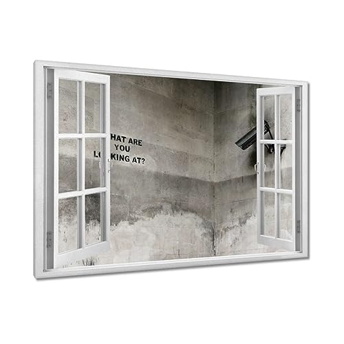 Tableau Banksy Graffiti Toile 120x80 cm décoration murale h6990z_wapc1b
