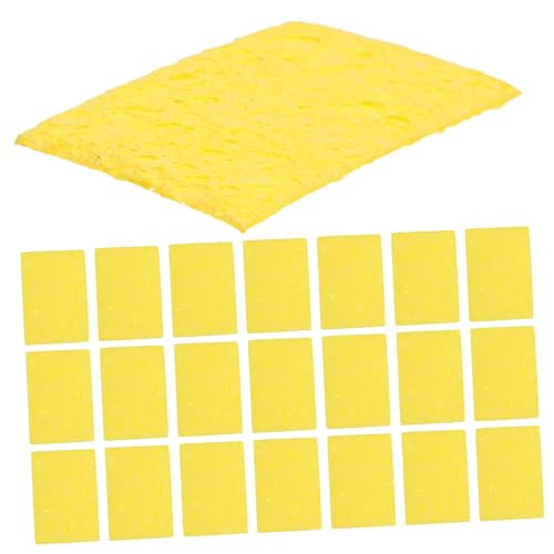 100pcs Cleaning Sponge Welding Clean Pads Replacement Cleaning Pads High Temp Sponge Special Sponge Soldering Iron Cleaning Soldering Iron Replacement Soldering Iron Cleaner Yellow KICHOUSE