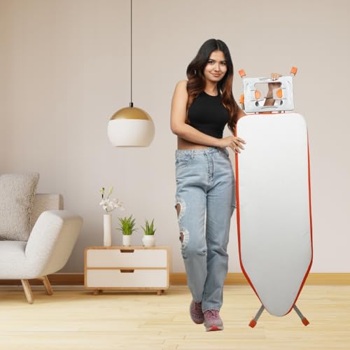Image of CIPLA PLAST Deluxe Mesh Ironing Board Large & Foldable Aluminised Cloth Cover | Ironing Table for Home | Dress Ironing Table | Iron Press | Cloth Ironing Table | Silver (130X40 cm)
