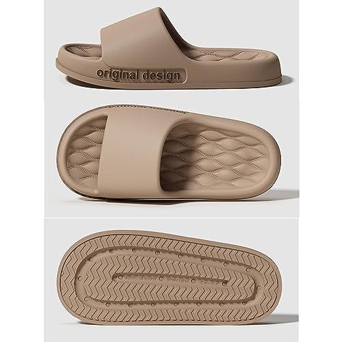 Slippers For Women And Men， Non-Slip Quick Drying Open Toe Super Soft Comfy Thick Sole Home House Cloud Cushion Slide Sandals For Indoor & Outdoor Platform Shoes ( Color : Black , Size : 42-43 EU )4