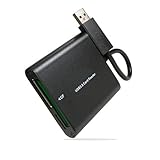 Foto&Tech Black Aluminum Super Speed USB 3.0/USB 2.0 Multi in 1 Card Reader for CF/TF/Micro SD/SD/MD/MMC/SDHC/SDXC for MacBook Pro Mac All Laptop PC with Foto&Tech Velvet Bag