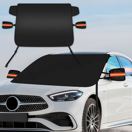 D-Lumina 600D Copertura Parabrezza Auto,Anti Gelo Pellicole Protettive Copriauto per Auto, Adatto per la Maggior Parte di Auto, Camion, SUV, Furgoni e Monovolume (Nero - 180x120 cm)