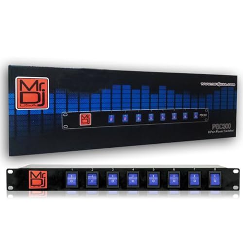 Mr. Dj USA PSC300 8 Outlets Rack Mount Power Supply AC 110V/220V Outlet Surge Protector
