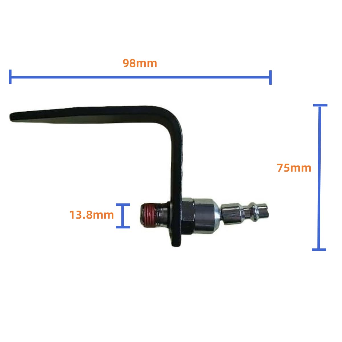 Zeluga 22-413 Crochet Pneumatique En Aluminium Robuste En Forme De L Pour Pistolet à Clou Avec Corps Industriel 1/4" Et Raccord Pivotant NPT Mâle 1/4