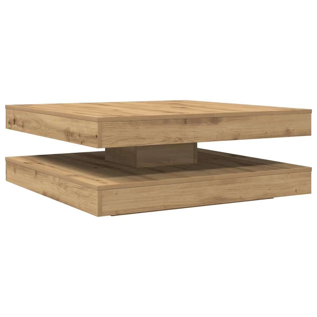 vidaXL Mesa de Centro giratoria 360 Grados Roble Artisan 90x90x34,5 cm