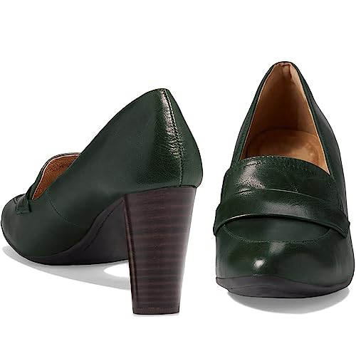 Image of MOOMMO Women Chunky Block Heel Pumps Round Closed Toe Slip On Oxford Loafers Shoes High Heels Snakeskin Work Pump Suede Loafer for Office Ladies Classic Formal Business Professional 4-13 M US
