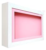 BabyRice Deep Shadow Box Display Wooden Frame - White - for 3D Objects, Art, Ornaments, Hand Foot Ca