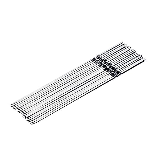 Cabilock 10 Piezas Pinchos de Acero Inoxidable para Parrilla Brochetas de Barbacoa Reutilizables Palos de Barbacoa Antioxidantes para Fiestas el Jardín