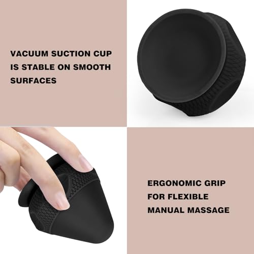 Image of WOVTE Massage Lacrosse Ball for Sore Muscles, Shoulders, Neck, Back, Foot, Body, Deep Tissue, Trigger Point, Muscle Knots, Yoga and Myofascial Release (Blue) (Black(Set))