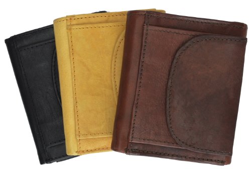 MARSHAL Cowhide Leather Trifold wallet with Coin Pouch for Men4