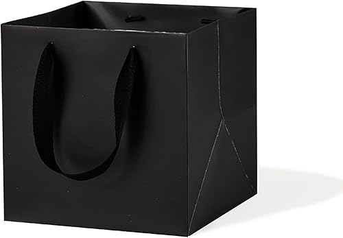 Miniatura 10 de Bolsas de regalo de papel plateado, pequeña bolsa de papel de estraza de fondo cuadrado con asas para baby shower, boda, fiesta de cumpleaños