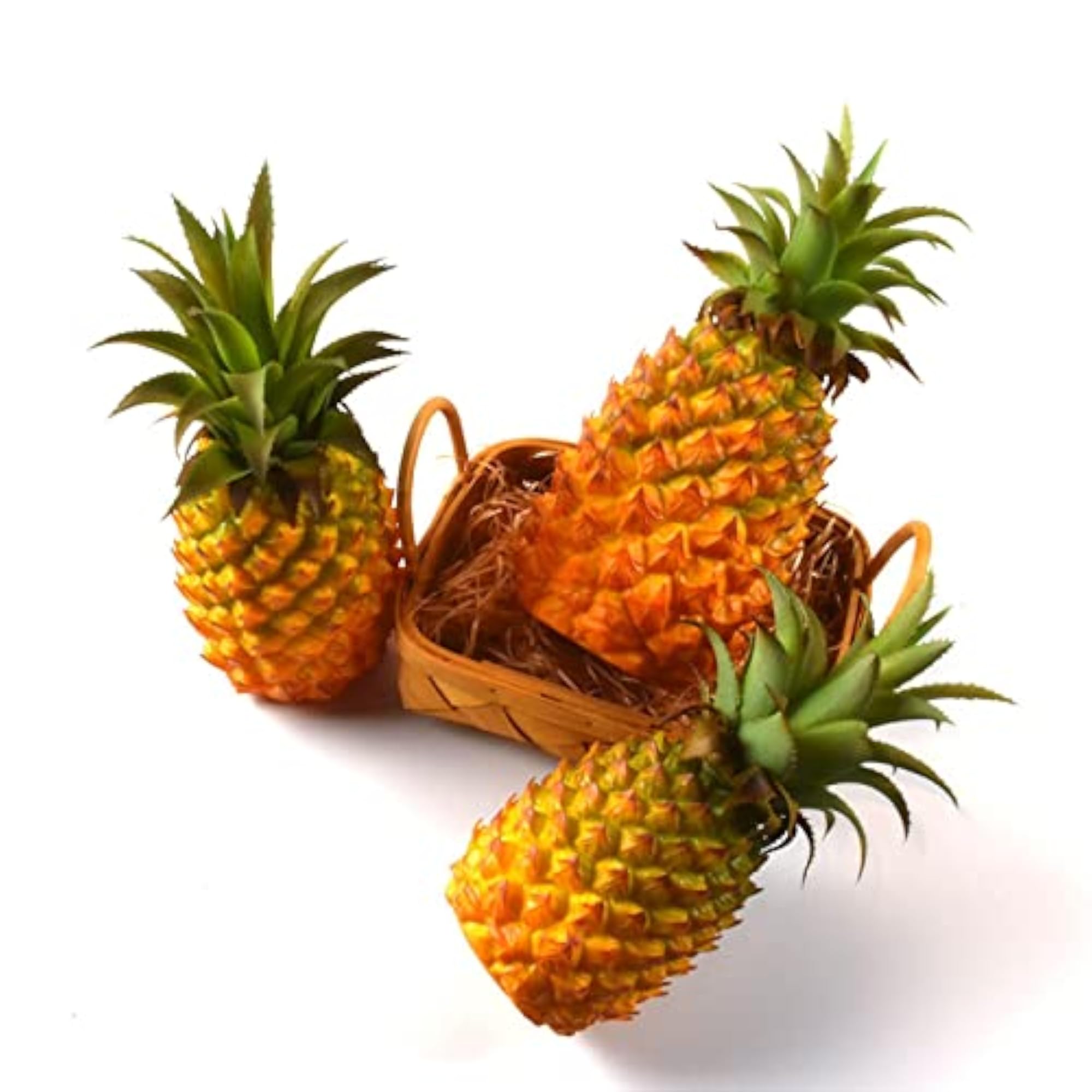 Modern Artificial Pineapple Fake Fruit Figurine, Yellow Decor