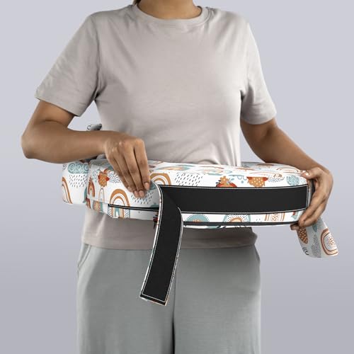 Image of Wakefit Foam Nursing Pillow for Breastfeeding & Baby Care | Ideal for Newborn with Adjustable Strap | 100% Cotton Removable Cover | Super Soft Foam for Posture Comfort | Kukku