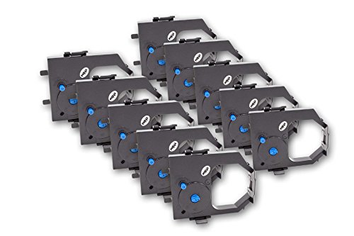 vhbw 10x Cinta de color de escritura compatible con IBM 2380-001, 11A3540, 2380-1, 2381, 2380, 1040930, 2300 impresora de matriz o de tickets - negro