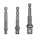 Kit di adattatori trapano 3 pezzi Esagonale sulla Piazza dalla I Adattatore Presa per 1/4, 3/8, 1/2 I da CV in Acciaio I 81048