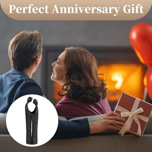 Sziqiqi Ijzer 6e Verjaardagscadeau voor Haar - Romantisch paar Standbeeld Metalen Liefde Sculptuur Decoratieve Zwarte Abstracte Kleine Beeldjes Decoratie voor Vrouwen Vrouw Vriend Vriendin Hem - Afbeelding 6