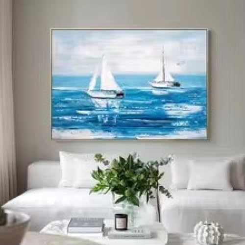 Tableau voilier blanc pour raviver un mur vide avec une décoration marine élégante - 2