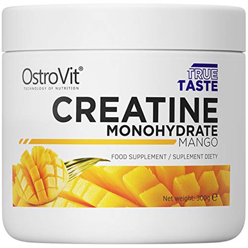 Ostrovit Monohydrate de Créatine Paquet de 1 x 300g Taurine Vitamine B6 Pompe Musculaire Force Pas D'aspartame et Sucre (Mango) Cover