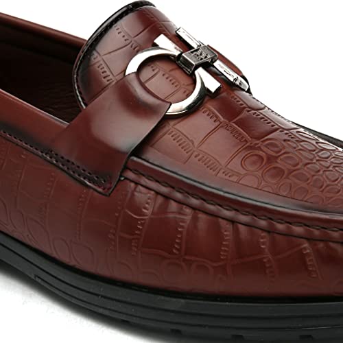 Image of San Frissco Men's Lightweight Horsebit Loafer Lightweight Woven Moccasins Formal, Casual Driving Shoes for Men /Synthetic Leather /Cushioned Footbed Designed for All Seasons