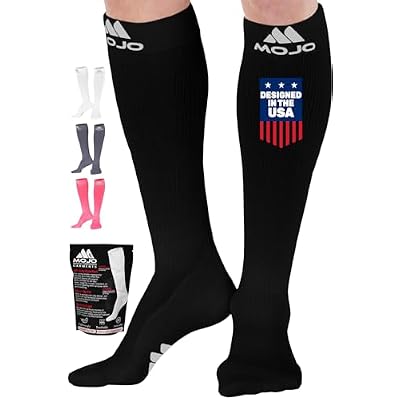 Mojo - Compression Socks for Women and Men 20-30mmHg Knee High - Compression Support Stockings for Travel Circulation, Nursing, Bariatric Recovery - Black, Small - M809