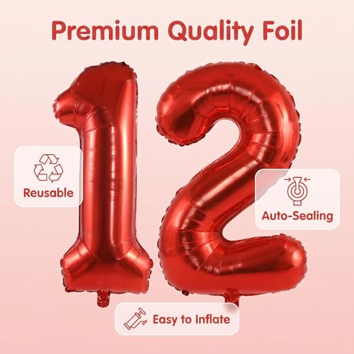 Image of YPSelected 32 Inch Large Foil Helium Number Balloon Birthday Wedding Party 0-9 (Red, 2)