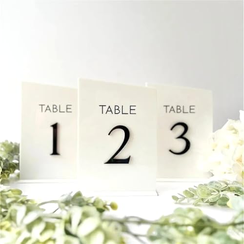 Letrero de números de mesa de boda de acrílico negro premium para decoración de eventos 7