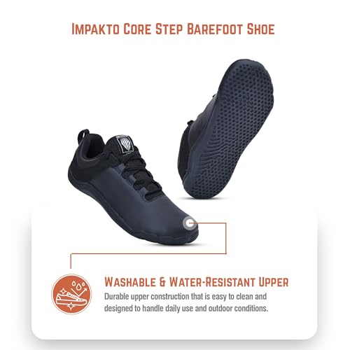 Image of Impakto CoreStep Men's Barefoot Shoes| Wide Toe Box Lightweight & Washable | Shoes for Trainning, Running on Soft Ground & Workout | Minimalist Zero-Drop for Natural Movement | Anti-Skid & Rubber Sole