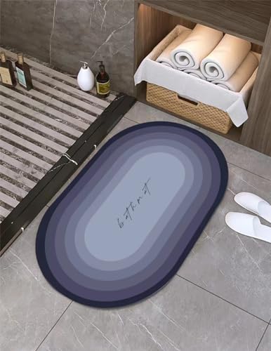 Image of SKVM Memory Foam Water Absorbent Rectangular Shape Mat for Bathroom Kitchen Floor Door Entrance Anti Slip Foot Skid Shower mat (Round D1)