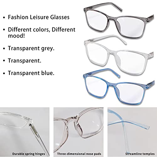 Image of 3 Pack Distance Glasses for Men Women, Blue Light Blocking Lightweight Nearsighted Myopia Spring Hinge Glasses