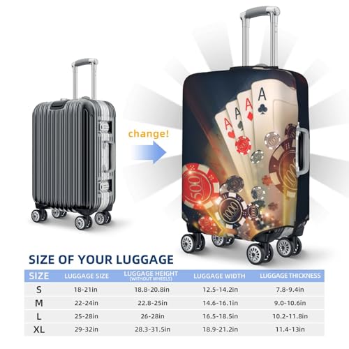Luggage Cover Protector Suitcase Cover - High Elasticity Casino Poker Chips Suitcase Cover for Luggage3