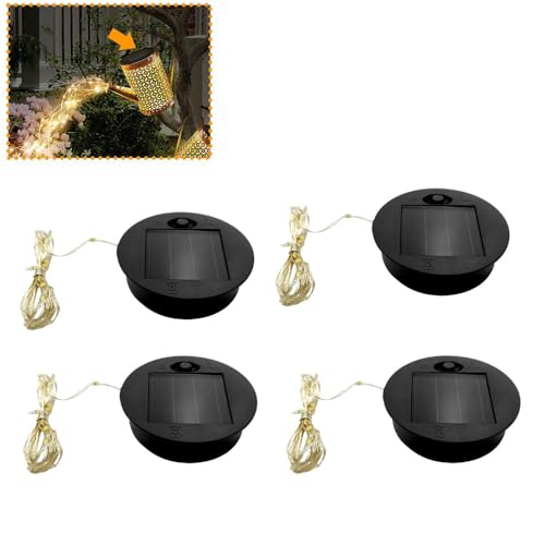 Solarlicht-Ersatz-Top, Solar-Gießkannen-Ersatzaufsatz mit Lichterkette, Solarlampe, rundes Batteriekasten-Zubehör, rundes Solarlicht-Ersatz-Panel für Gartenleuchte