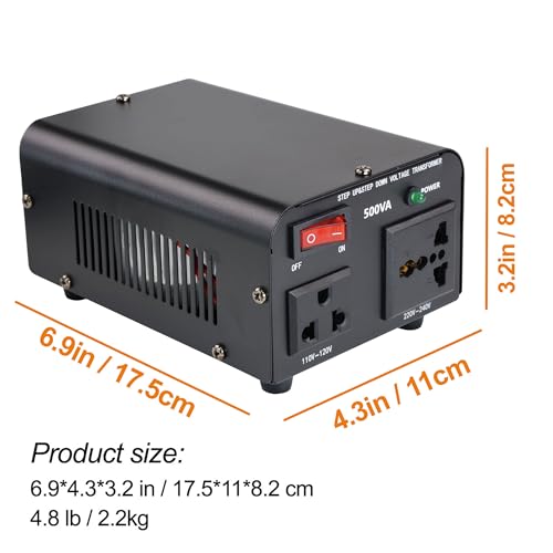 Yinleader US-DT-500VA 500W Voltage Transformer Power Converter(110V To 220V, 220V To 110V) Step Up/Down Converter 110/120 Volt thumb #6
