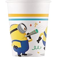 Procos 93512 - Party-Becher Minions Rise Of Gru, max. Füllmenge 200 ml, 8 Stück, Einwegbecher aus Papier, Kindergeburtstag, Party-Geschirr, FSC® Mix
