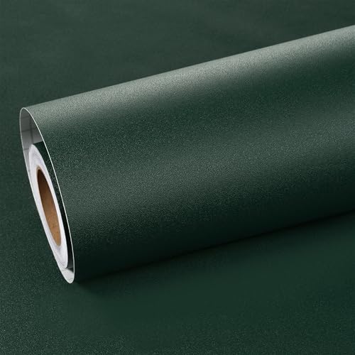 ReWallpaper Papel Pintado Verde Oscuro Vintage Papel De Pared Decorativo para Salon Dormitorio Juvenil Rollo Vinilo Adhesivo Verde para Baño Impermeable Puertas De Armario Mesa 40cm×3m