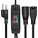 Strhowill 2 Way Extension Cord with On/Off Switch - 1.6FT Heavy Duty Power Cord Splitter, 14AWG 15A/125V & 18AWG 10A/125V, Dual Outlet Indoor/Outdoor Extension for Home Office, Garage Tools and More