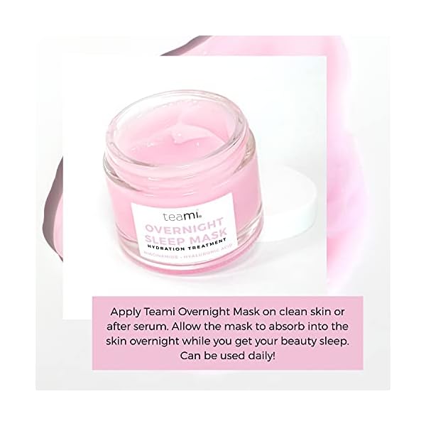 Teami Overnight Face Mask - Vegan and Organic Overnight Mask - Sleeping Facial Mask - Face Moisturizer and Hydrating Mask with Niacinamide and Vitamin C - Night Glow Face Mask Skincare