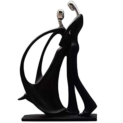 Sculpture abstraite couple romantique : ornement moderne en finition mate