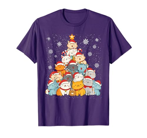 Merry Catmas Merry Christmas Tree Cat Lover Men Women Kids T-Shirt