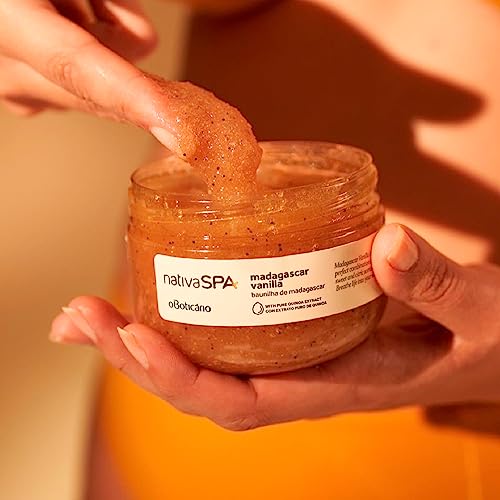 Image of Nativa SPA Madagascar Vanilla Exfoliating Body Scrub, 7 oz | Renewing exfoliating sugar scrub with lactic acid and quinoa oil. Smoother results compared to standard body washes.