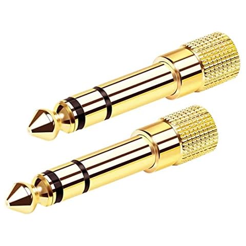 Headphones Adapter, Jack 6.35mm to 3.5mm Mini Jack to 1/4 inch Jack Stereo Aux Jack Headphone Adapter Converter for Digital Piano 2 Pack Cover