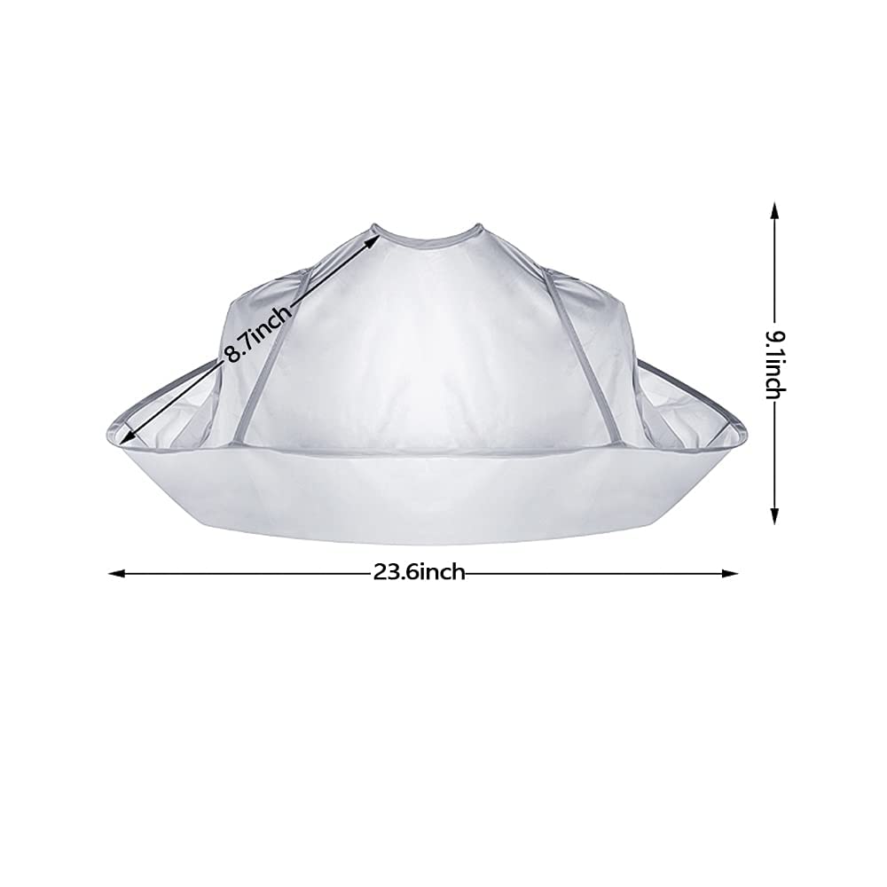 Efinite Hair Cutting Cape Foldable Umbrella Hairdressing Kit for Barber and Stylists Waterproof Professional Hair Cutting Cape for Adults Salon and Home(Silvery)