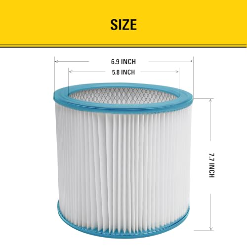 Image of STANLEY HEPA Vacuum Filter Replacement 08-2566BP, Fit for Most 5-18 Gallon Wet Dry Vacuum Cleaner, Compatible with SL18115, SL18115P, SL18116, SL18116P, SL18191P, SL18199P, SL18117, SL18701P-10A