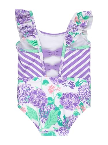 Image of RuffleButts Girls UPF50+ Sun Protection Sleeveless Pinafore One Piece Swimsuit