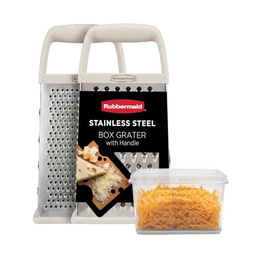 Rubbermaid EZ Grip Box Grater, Stainless Steel Cheese Grater...