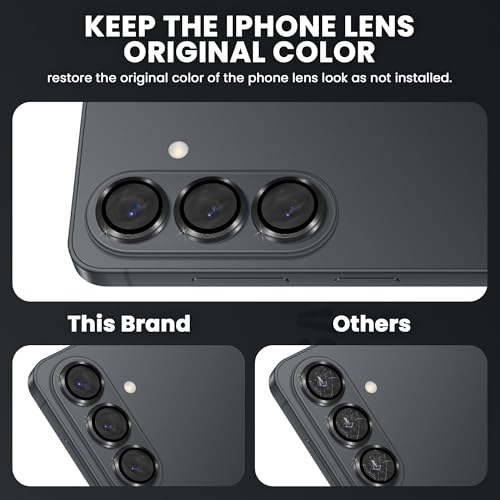 Image of FIRST MART Black Camera Ring Guard Protector for Samsung Galaxy S26 Plus | Tempered Glass with Metal Alloy Rings, HD Clear, Scratch Resistant, Case-Friendly | Pack of 1