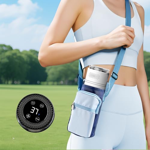 Image of Insulin Cooler Travel Case for 4 Pens,Medication Cooler for Travel with Temp Display&Ice Packs,Diabetic Insulin Case with Portable Cup Sleeves,Supports Mobile Power Cooling,TSA Approved(White)