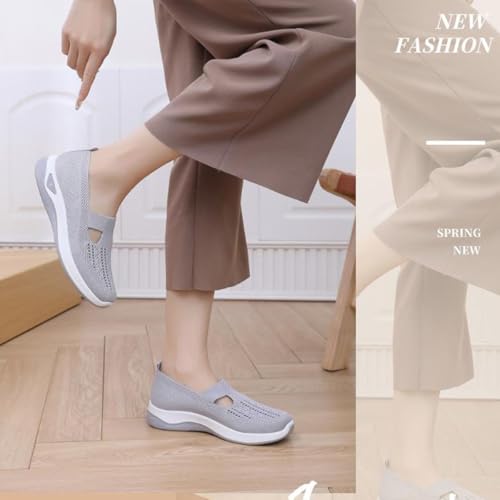 InspireUplift Shoes for Women,Summer Breathable Non-Slip Soft Orthowalkway Womens Shoe,Casual Orthopedic Walking Flats4