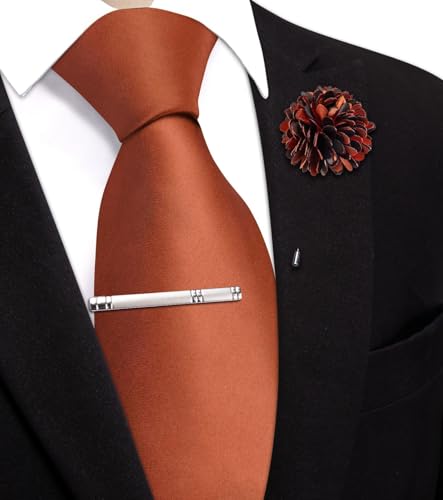Image of Hi-Tie Men's Extra Long Solid Satin Tie Set 63 Inch /70 Inch Formal Necktie