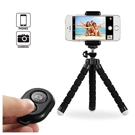 Telefonstativ, UBeesize Portable och justerbar kamerastativ hållare med fjärrkontroll och universal clip för iPhone, Android-telefon, kamera, sportkamera från VOYAGO
